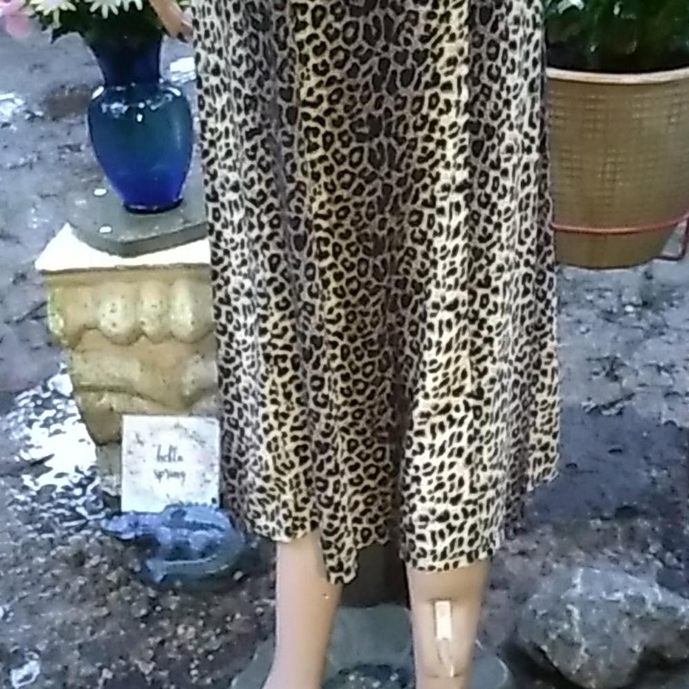 Eus "Carolina Colours"Button Down Leopard Print Dr - image 7